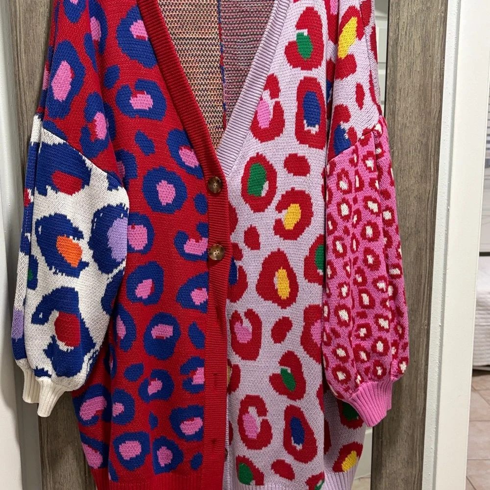Farm Rio Multicolored Leopard Long Cardigan - Picture 4 of 7
